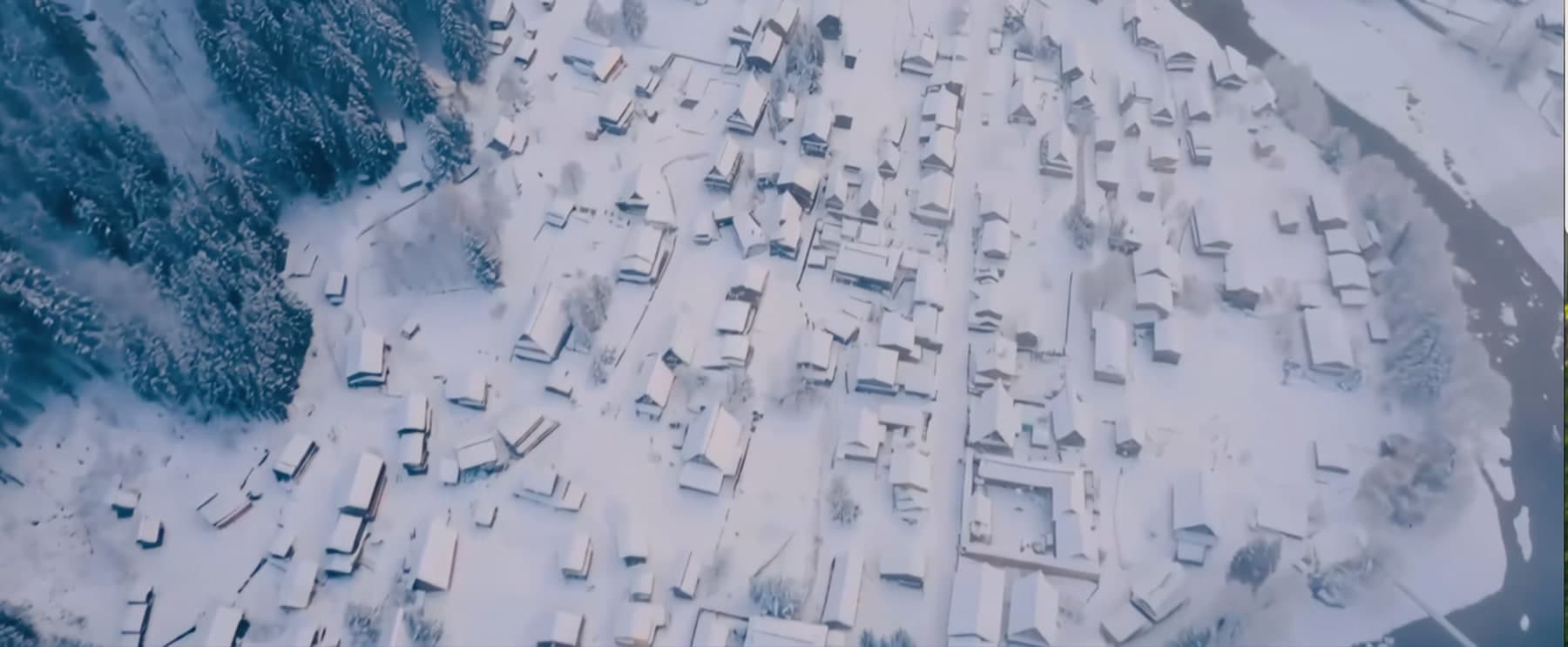 雪に覆われた林安鎮